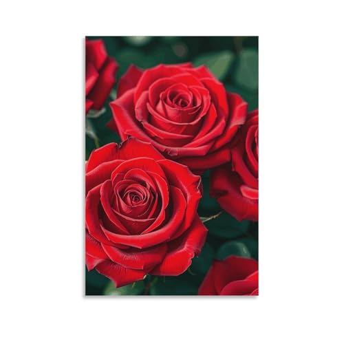Toile murale roses rouges 60x90 cm pour habiller un mur vide sans effort