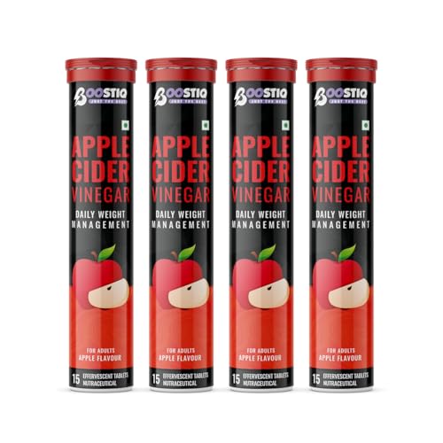 Image of Apple Cider Vinegar Effervescent Tablet - For Weight Loss With Pomegranate Extract,Vitamin B6 & B12 For Refreshing Detox & Metabolism Boost,No Added Sugar (15 Count) (Pack Of 4),60 Capsule