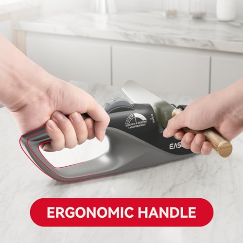 Kitchen Knife Sharpener, 5 Adjustable Sharpening Angle - Handheld Pocket Knife Sharpener, Ergonomic Design, with Coarse & Fine for Scissors, Professional Chef\'s Knives (BLACK) - Thumbnail 5