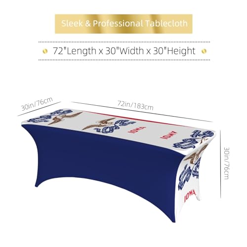 Nappe rectangulaire stretch EdWal motif drapeau Iowa 6 pieds - 7