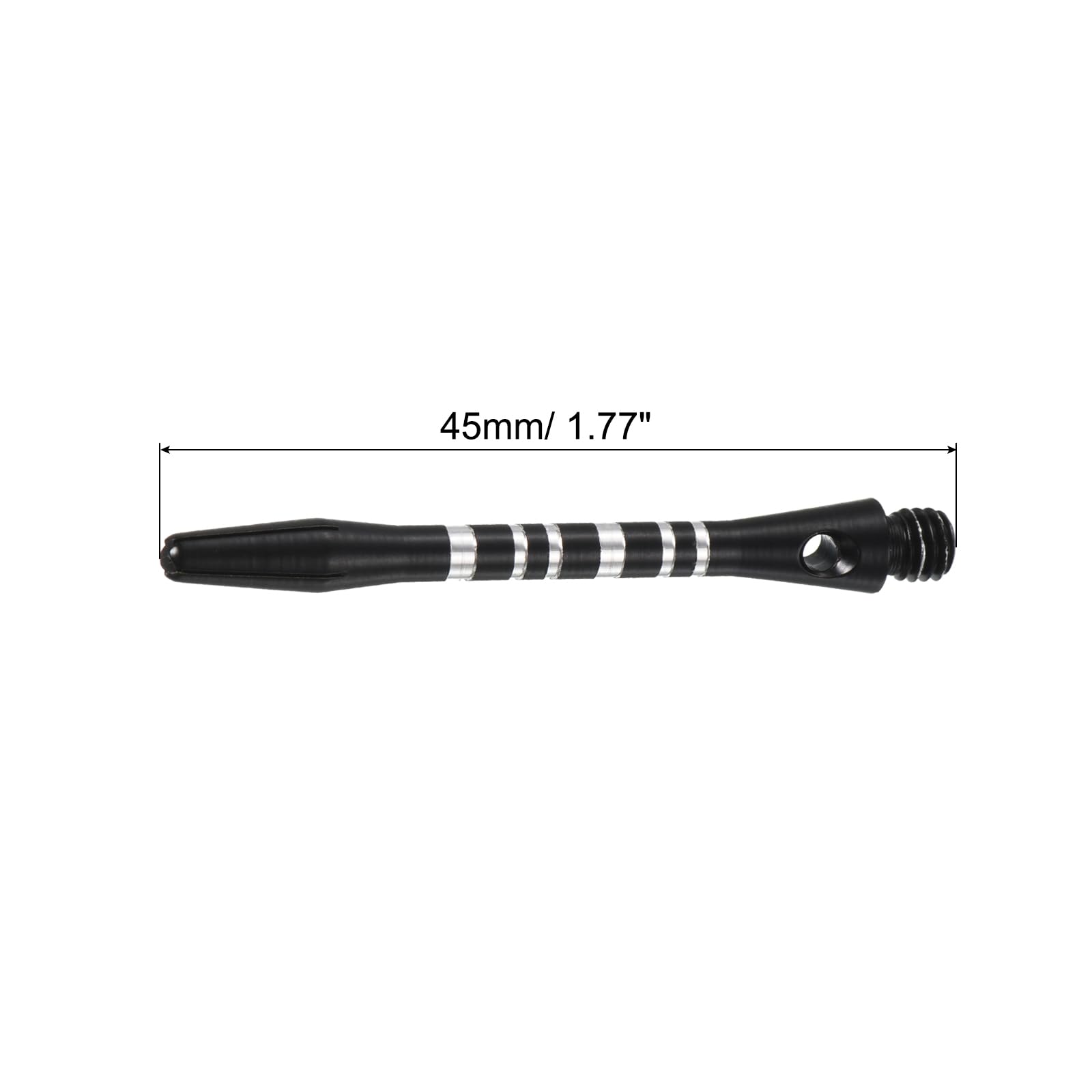 PATIKIL 45mm Aluminum Dart Shafts, Medium 2BA Thread Dart Stems Dart Accessories Throwing Fitting for Steel Tip - 9 Pack (Silver Tone, Black)