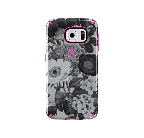 Speck Products CandyShell Inked Case for Samsung Galaxy S6 - Retail Packaging - Vintage Bouquet Grey/Shocking Pink