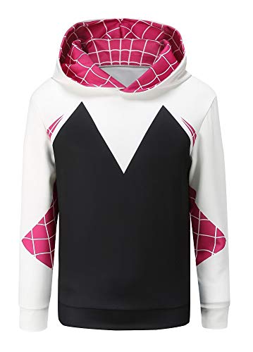 COSFANCY Kids Girls Into The Spider-Vers Gwen Stacy Hoodie (Kids-XS, Black)