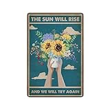 KOPUTE Vintage-Poster, Sonnenblumen-Poster, Motiv: The Sun 