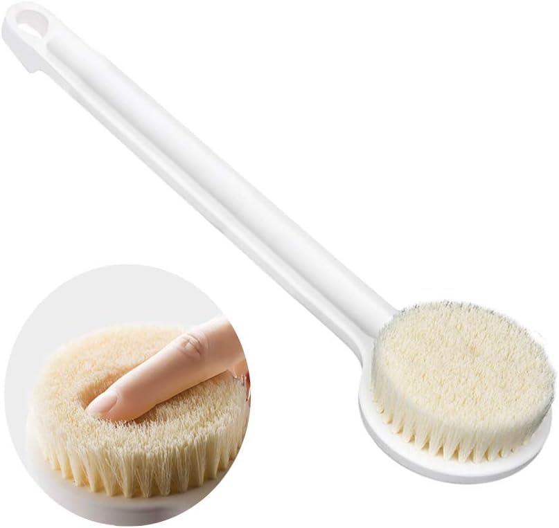 Image of Body Brush Dry Brushing Shower Bath Brush Long Handle Gentle Back Skin Scrubber Exfoliate Massage Improve Blood Circulation Cellulite Treatment