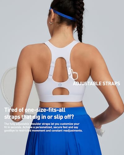 Image of RUNNING GIRL Sports Bras for Women High Support, Adjustable Straps High Impact Racerback Bra with Hook Closure Molded Cup