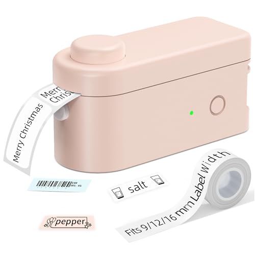 MakeID L1 Etiquetadora Adhesivas, Mini Impresora Etiquetas Térmica Portátil, Compatible con iOS y Android, Ideal para Oficina y Hogar, Incluye Cinta de Etiquetas Plástica Blanca