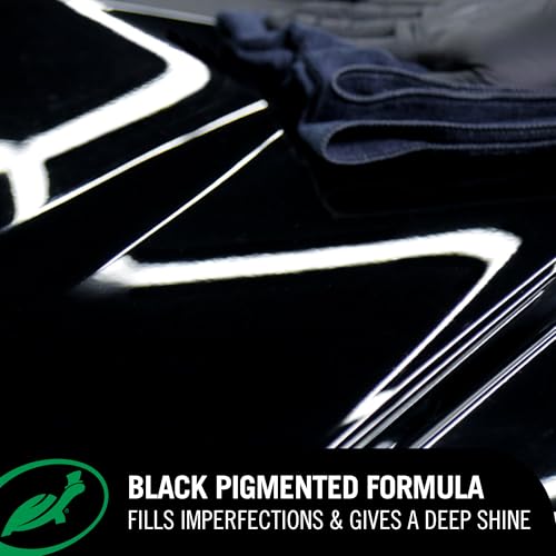 Turtle Wax Hybrid Solutions Ceramic Acrylic Black Car Polish and Wax, Car Scratch Remover & Car Paint Restorer for Black Cars, Deep Shine, Ceramic Coating Protection & Water Beading, 14 oz (Pack of 6)