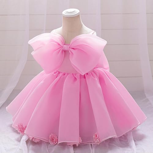 6M-3Y Party Dress for Girls Cute Bow Tie Front Strappy Princess Flower Dresses Formal Elegant Layered Lace Gowns3