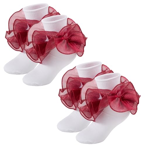 Girls Ruffle Socks Toddler Girl Gold Silver Glitter Double Lace Frilly Dress Socks Turn Cuff Sparkling Pageant Sock