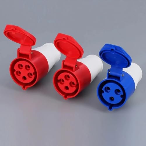 Plug industrial IP44 de pared para corriente de 220V a 415V con toma de 4 pines y 32A 8
