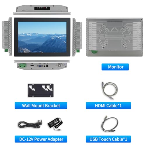 Image of 10.1 inch Touchscreen Monitor,Ratio 16:10 IPS PCAP Industrial Touch Screen Monitor with HD-MI VGA USB Port,Build-in Speakers & VESA,Touch Screen for PC,POS,Laptop,Home,RPI