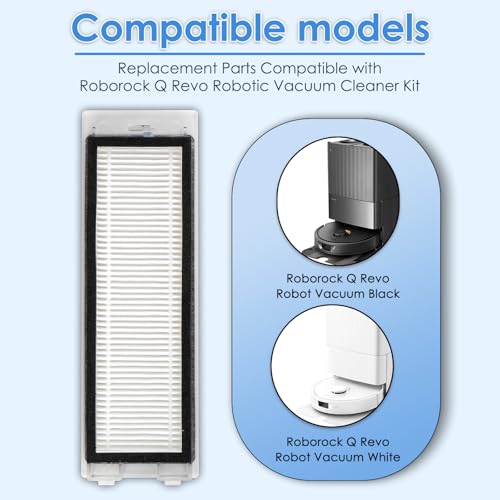 Image of (6 Pack) Q Revo HEPA Filters Compatible with Roborock Q Revo Robot Vacuum Filters Replacement Parts Accessories Kit