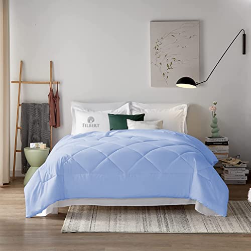 Image of Filbert - 400 GSM Microfiber Rajai Double Bed Comforter, Super Soft Heavy Double Bed Blanket for Winter Diamond Stitch (90 inch x 100 inch Inches /228cm x 254cm) - Comforter Double Bed|Sky Blue