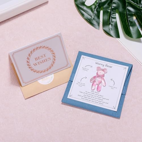 Image of Aesnefe Pocket Bear Hug, Anxiety Relief Gifts, Mental Health Positivity Gift for Men Women, Autism Fidget Gifts, Stress Relief Gift for Her, Thoughtful Present for School Anxiet, Light Pink