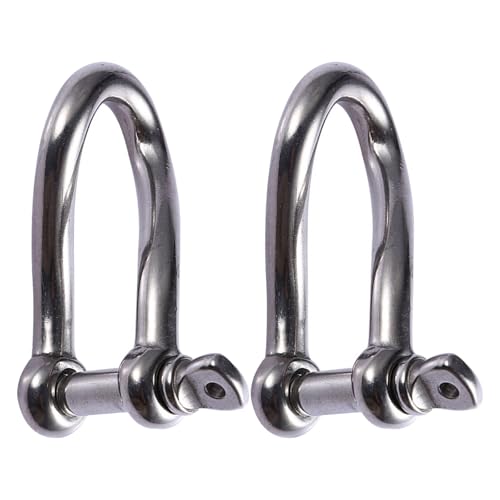 Nawwgy 2Pcs Stainless Steel Twist Shackle Heavy Duty Shackle Twisted Shackle Screw Pin Rustproof 5/32