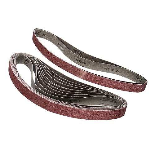 Kozelo 12枚 サンディングベルト 紙ヤスリ サンドベルト 25mm x 765mm 80グリット 木材塗装金属研磨用