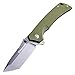 Harnds Warrior/General Tactical Folding Knife with D2 Steel Blade G10 Handle Flipper Opening (tanto point+gray titanium)