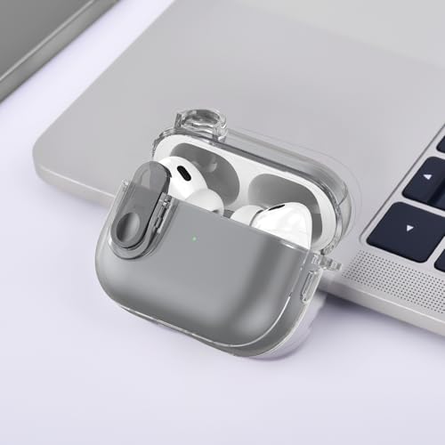 Image of Case for Apple Airpods iPods Pro 3 Cases Cover Clear 2025 Cute Women, VISOOM Cute Air Pods Pro3 Case Clear Transparent Airpods iPods Pro 3rd Gen Protective Cases with Keychain /Lock /Cleaning Kit-Black