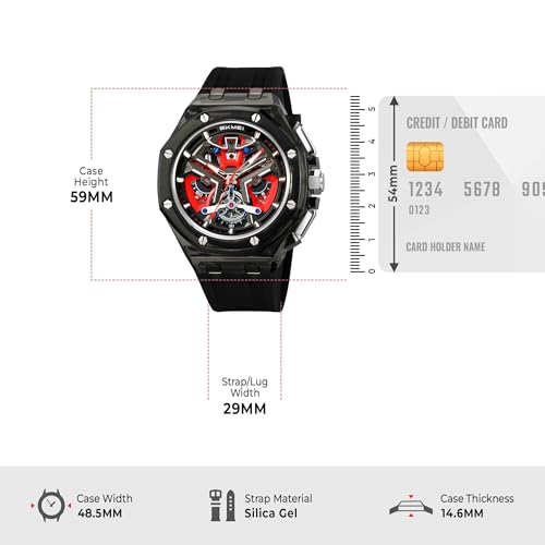 Image of SKMEI Stylish Analog Quartz Watch for Men - Trendy Transparent Case, 30M Water-Resistant, Durable Silicone Band, Lightweight Wristwatch with Date Display & Stopwatch-2426