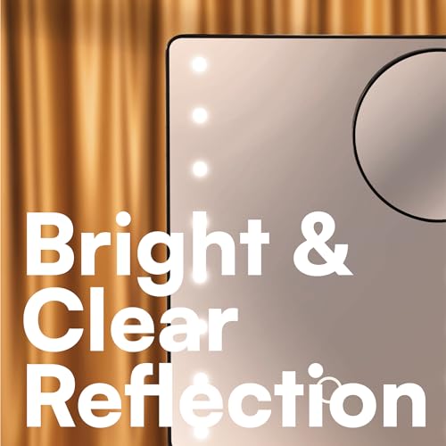 H&S Makeup Mirror with Lights - Light Up Vanity Mirror for Dressing Table Bathroom Desk - Battery Operated with LED Lights - Includes Detachable 10x Magnifying Mirror - Black - Image 6