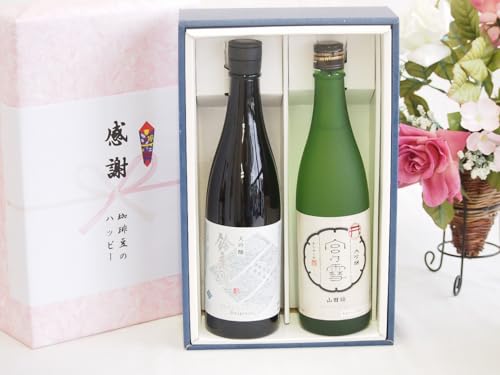 日本酒大吟醸感謝の贈り物ボックス2本セット(清水清三郎商店 鈴鹿川(三重県) 宮崎本店 宮の雪大吟醸(三重県)) 750ml×1本 720ml×1本