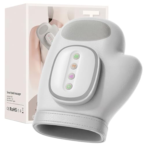 Avvchuy Hand Massager, Hand Massage with Heat and Compression for Relieving Discomfort in Hand Joints, 3 Massages, 3 Temperatures, 5 Levels