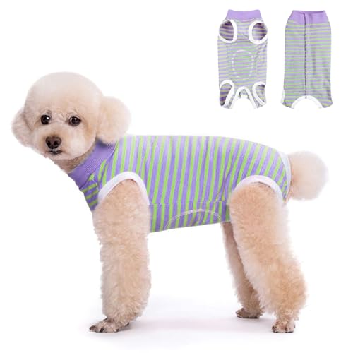 Image of FEimaX Dog Surgery Recovery Suit Female and Male Spay with Pee Hole, Pet Body Suits for Puppy After Spayed, Neuter Surgical Onesie for Small and Medium Dogs Cats, Alternative Bandages E-Collar & Cone