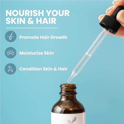 Eva Naturals Organic Castor Oil (60ml) - Promotes Hair, Eyebrow and Eyelash Growth - Diminishes Wrinkles and Signs of Aging - Hydrates and Nourishes Skin - 100% Pure - Cold Pressed - Image 3