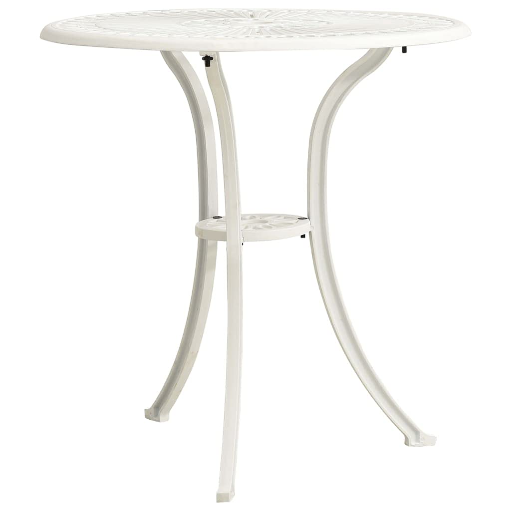 Mesa de jardín Blanca de Aluminio Fundido para pícnic, Barbacoa, jardín, Camping, Boda, Catering, 62 x 62 x 65 cm, Color Blanco