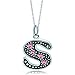 LovelyJewelry Pink Letter S Alphabet Initial Charms Bead Necklace Pendant