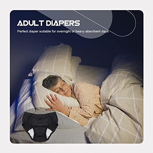 DOITOOL Fralda de adulto reutilizável, fralda para adultos, lavável e livre de vazamentos, roupa ínt