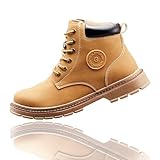 [uateeff] 【ユニセックスデザイン】 安全靴 ハイカット ブーツ 軽量 防水 先芯入り 【 編み上げタイプ×滑りにくいソール 】 安全靴ハイカット 26.0cm カーキ