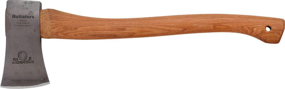 Handgeschmiedetes Beil 535mm aus Schmiedeeisen I Hultafors I Geschmiedet in Schweden I 1315g Premium Axt mit Hickory Holzstiel I Nachschleifbar I 840086