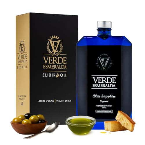 Verde Esmeralda Aceite de Oliva Orgánico – Edición España-Jaén, 500ml | Aceite de Oliva Virgen Extra Premium, ecológico certificado, filtrado, sabor afrutado con notas de hierba fresca. (Ecologico)