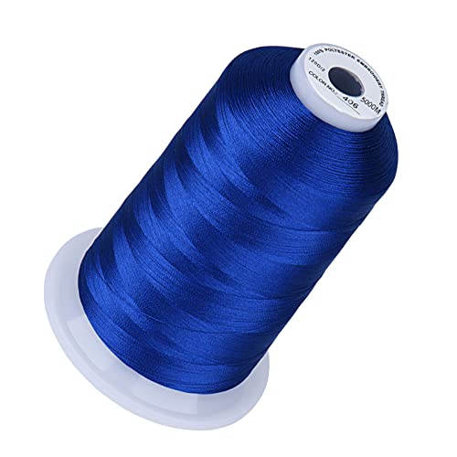 Image of Simthread 5500Yds /5000M 40WT Polyester Embroidery Thread Ultramarine 406 | High-yardage 5000M spool offers smooth feeding and stable 40WT polyester thread for home and commercial embroidery machines.