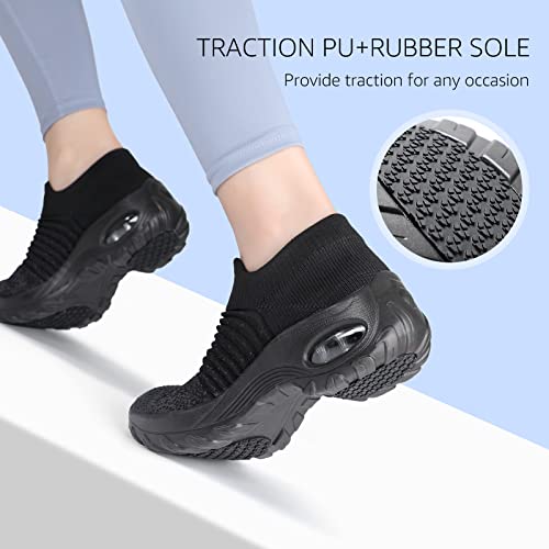 Image of HKR Women Walking Shoes Cushioned Slip On Sneakers