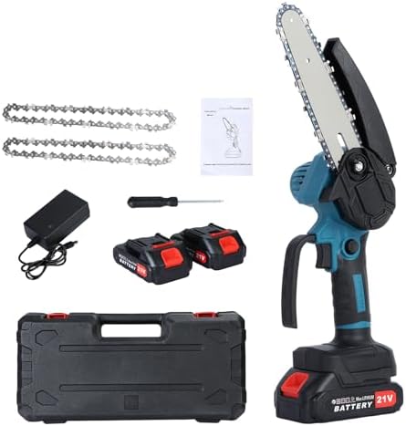 Mini Tronconneuse a Batterie 6 Pouces,4000mAh Mini Tronçonneuse É...
