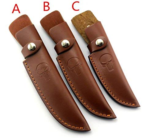 Aibote Fixed Blade Knife Sheath with Belt Loop Hunting Holster Carrying Knives Leather Holder Sheaths Case Scabbard Pouch Bag Pocket EDC Camping Outdoor Tool(A-Large)