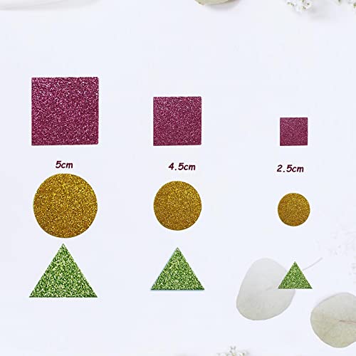 Glitter Foam Geometric Stickers, Foam Geometric for Crafts 170Pcs Foam Stickers for Kids Crafts 2.5cm to 5cm Size Craft Supplies - Image 4