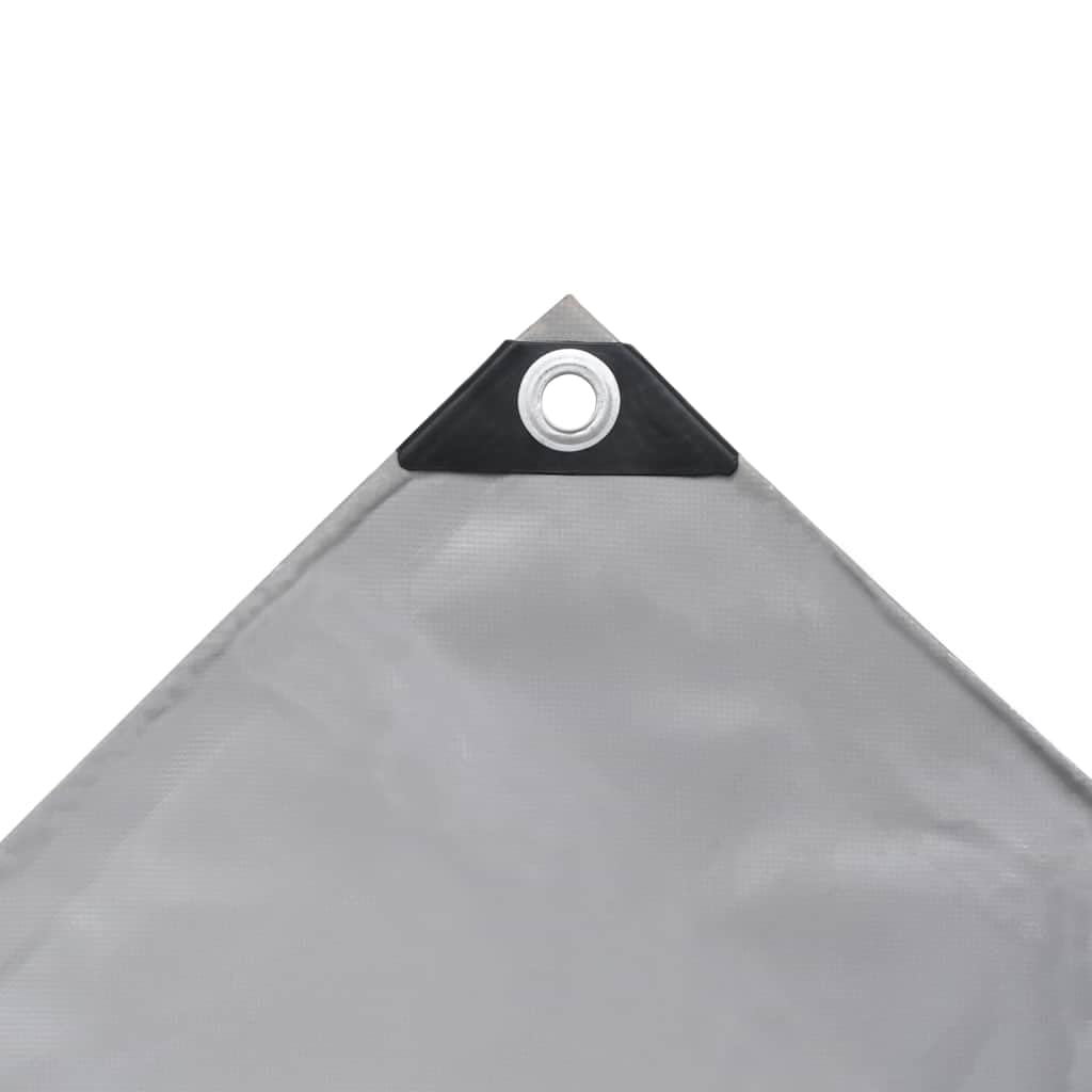 vidaXL Telone 650 g/m² Resistente all'Acqua Anti UV Antistrappo con Occhielli in Metallo Incerato Rivestimento PVC Telo Protezione 1,5x6m Grigio