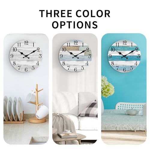 8 Silent Coastal Retro Wall Clock