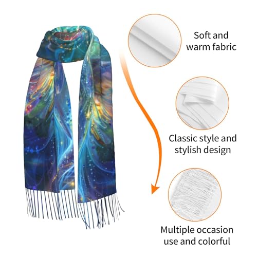 Shawl Wraps for Women - Colorful Winged Dolphin Oversized Fall Winter Blanket Fashion Scarf for Womens3