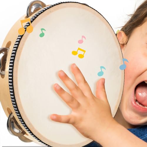 DRESSOOS 2 Unidades pandeiro de pele de carneiro brinquedo instrumentos musicais pandeiro de linha d