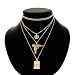 Exquisite Layered Choker Necklace Gold Cross Gun Multilayer Necklace for Women Pendant Chain Choker