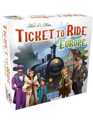 Asmodee Ticket to Ride Europe Board Game (2026 Refresh) - Classic Train Adventure Strategy Game for Families and Adults, Ages 8+, 2-5 Players, 30-60 Minute Playtime