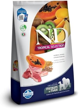 Ração Seca N&D Tropical Selection Cordeiro, Cereais e Frutas Trop...