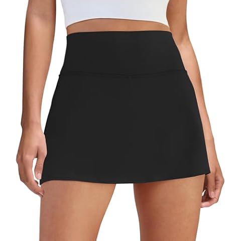 DLOODA Womens Skort Tennis Skirt with Pocket Shorts Mini Golf Skirts High Waisted Athletic Skorts Summer Workout Black Cover
