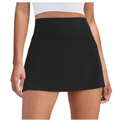 DLOODA Womens Skort Tennis Skirt with Pocket Shorts Black | Mini Golf Skirts, High Waisted, Built-in Shorts, Soft Comfortable Fabric, for Summer Casual, Athletic Workout, Pickleball