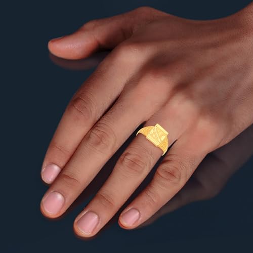 Image of Malabar Gold & Diamonds 22k (916) BIS hallmark Yellow Gold Ring for Men, Cocktail Ring FRNOB17380